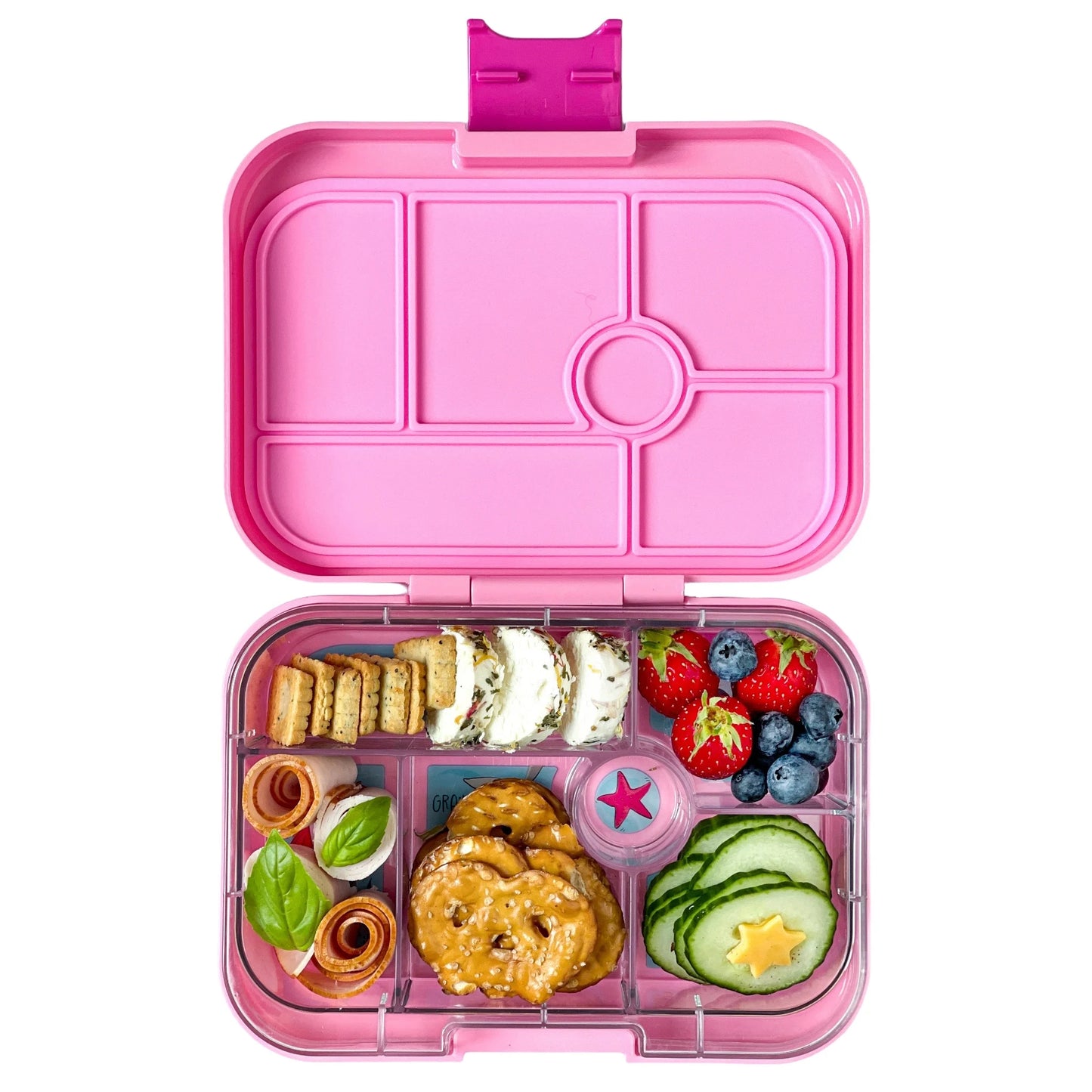 Yumbox Original Bentobox 6 vakken - 22x15x5cm - Power Pink/Mermaid Tray