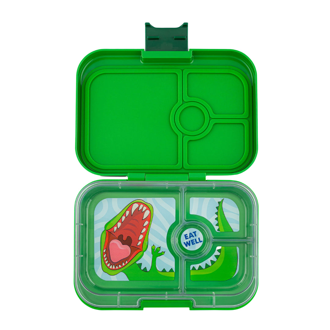 Yumbox Panino Bentobox 4 vakken - 22x15x5cm - Jurassic Green/Dinosaur Tray