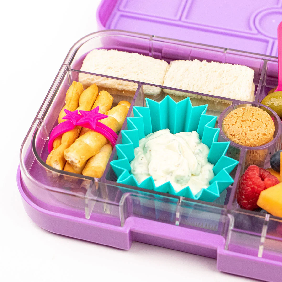 Yumbox Original Bentobox 6 vakken - 22x15x5cm - Lulu Purple/Paris Tray