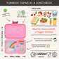 Yumbox Tapas XL Bentobox 4 vakken - 24x17,5x4,5cm - Capri Pink/Rainbow Tray