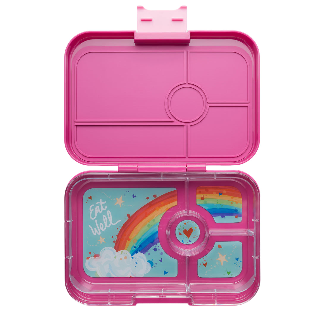 Yumbox Tapas XL Bentobox 4 vakken - 24x17,5x4,5cm - Malibu Purple/Rainbow Tray