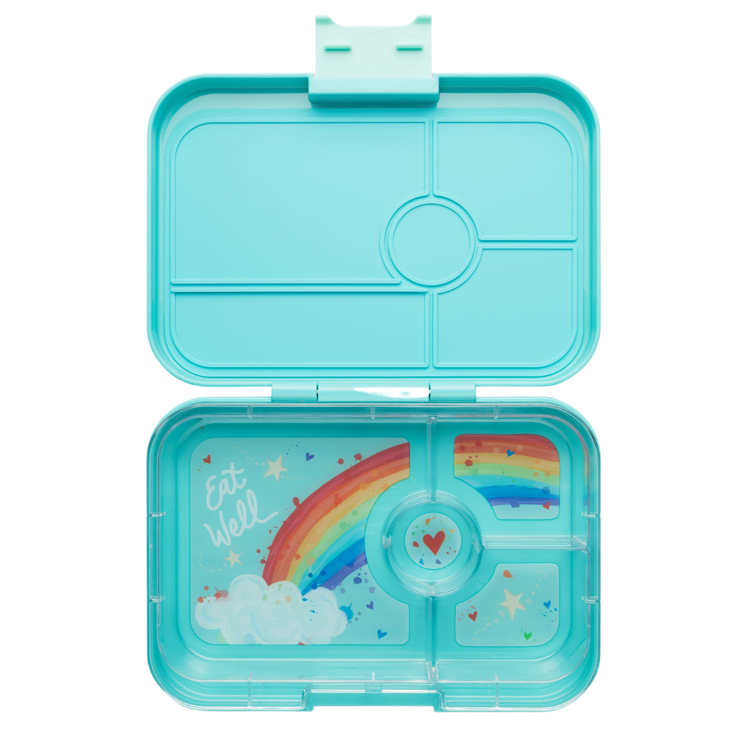 Yumbox Tapas XL Bentobox 4 vakken - 24x17,5x4,5cm - Antibes Blue/Rainbow Tray