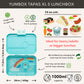 Yumbox Tapas XL Bentobox 4 vakken - 24x17,5x4,5cm - Antibes Blue/Rainbow Tray