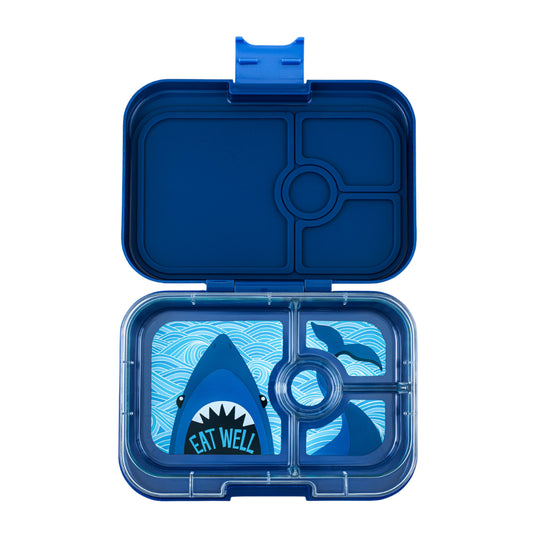 Yumbox Panino Bentobox 4 vakken - 22x15x5cm - Monte Carlo Blue/Shark tray