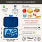 Yumbox Panino Bentobox 4 vakken - 22x15x5cm - Monte Carlo Blue/Shark tray