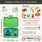 Yumbox Tapas XL Bentobox 4 vakken - 24x17,5x4,5cm - Jurassic Green/Shark Tray