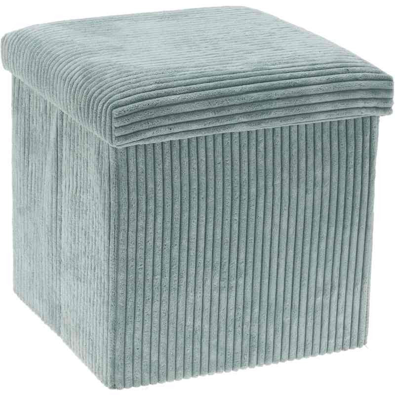 Home &amp; Styling Corduroy Pouf with Storage Space - Dark Gray - 38x38x38cm