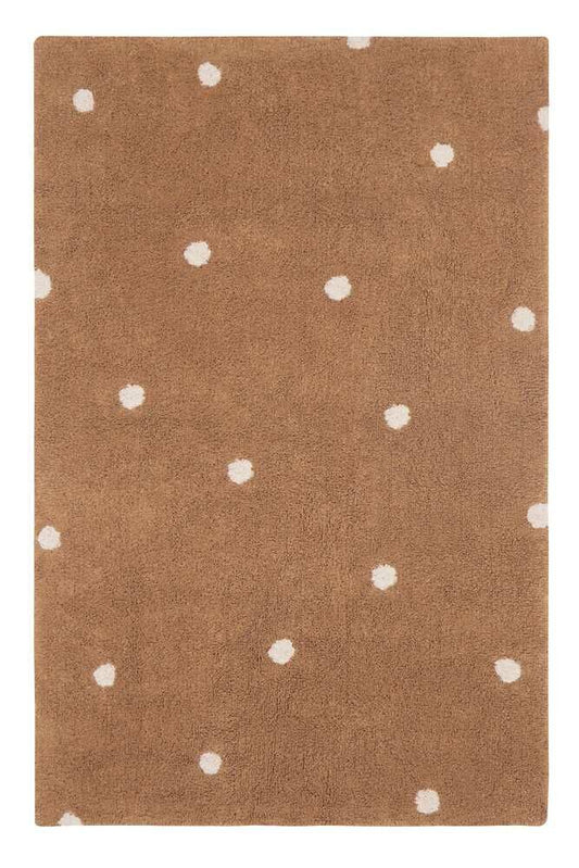 Lorena Canals Wasbaar katoen vloerkleed - Mini Dot Chestnut - 100x150cm