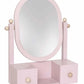 Jabadabado Coiffeuse en Bois avec Miroir de Maquillage pour Enfants - Ovale Autonome - Rose