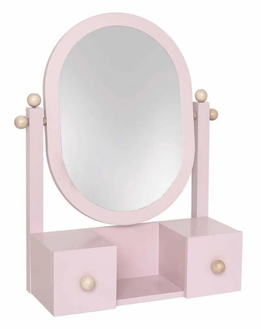 Jabadabado Coiffeuse en Bois avec Miroir de Maquillage pour Enfants - Ovale Autonome - Rose