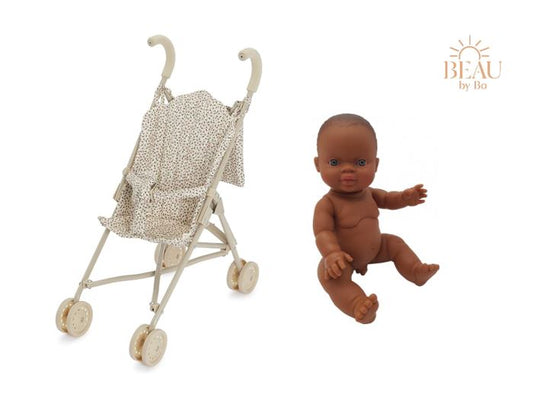 BEAU by Bo Konges Sløjd doll pram Milk Tank with Paola Reina doll dark boy