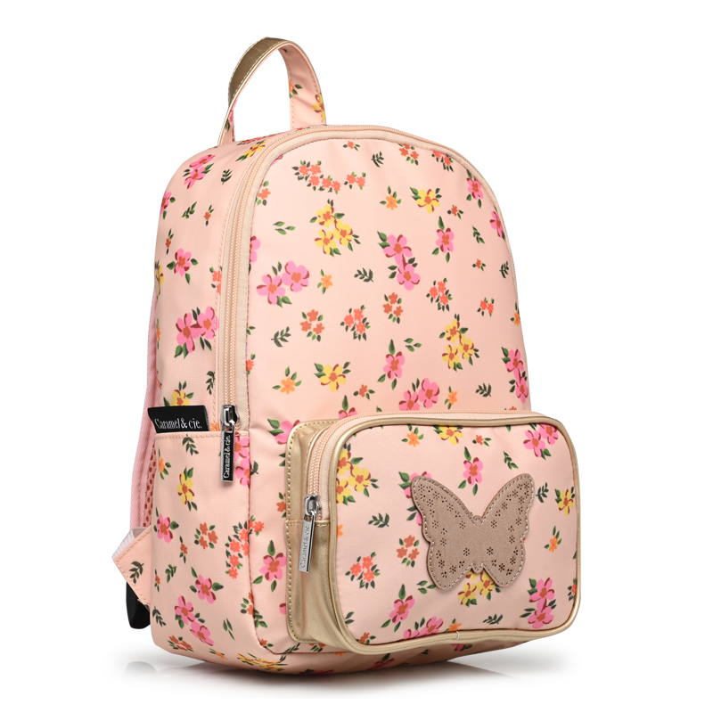 Caramel &amp; Cie Petit sac à dos enfant Liberty Papillon - Rose