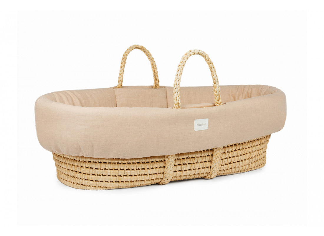 Nobodinoz Lin français Padded moses cover - Crib protector - Sand