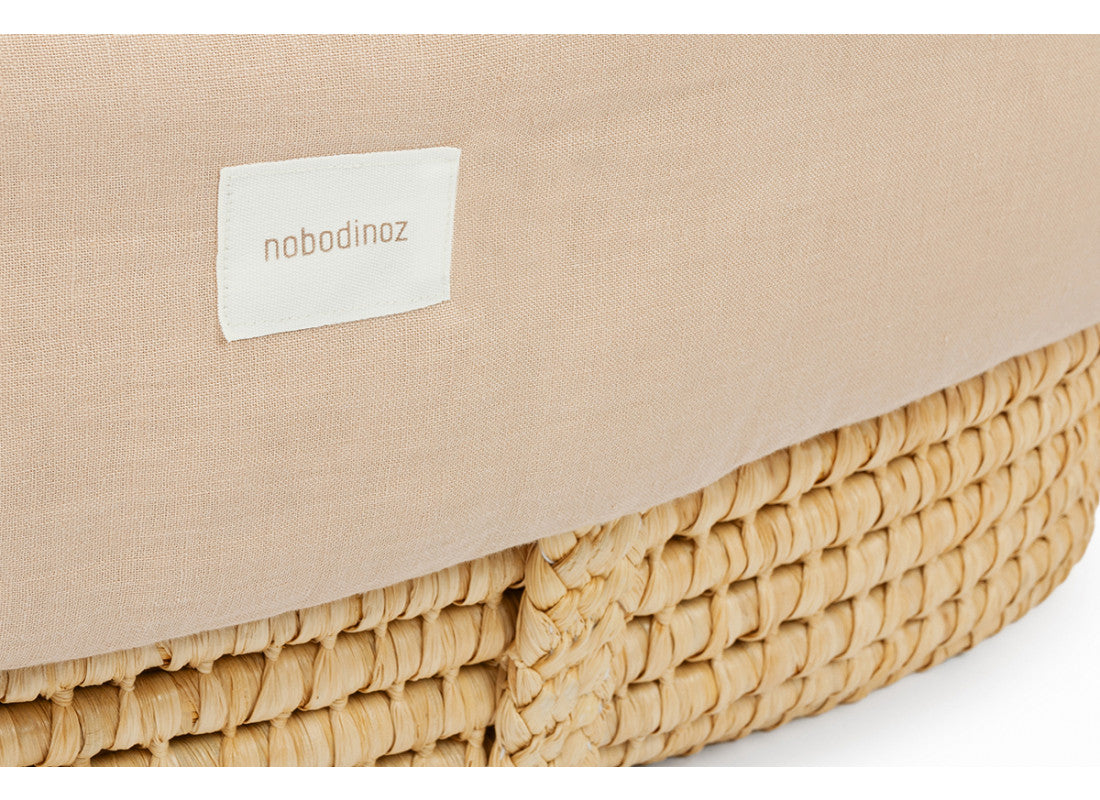 Nobodinoz Lin français Padded moses cover - Crib protector - Sand