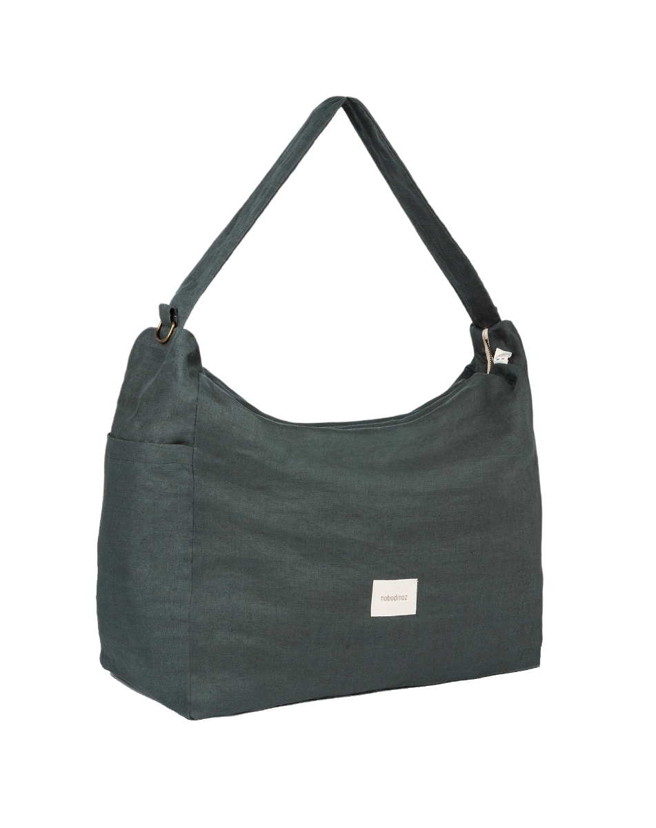 Sac poussette Nobodinoz Lin français 50x40x18cm - Bleu vert