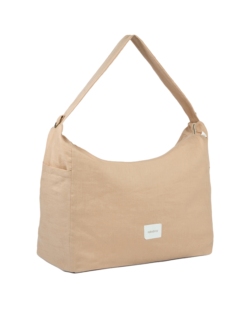 Sac poussette Nobodinoz Lin français 50x40x18cm - Sable