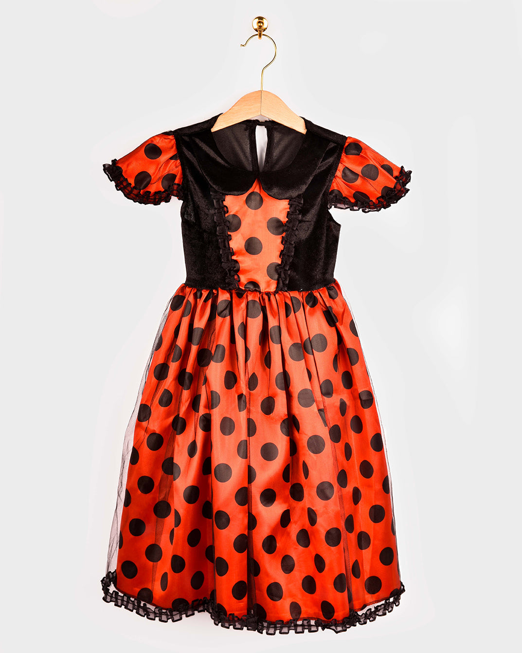 Den Goda Fen Dress Up Ladybug - Robe, ailes et bandeau - 98-104cm - 2-4 ans - Rouge/Noir