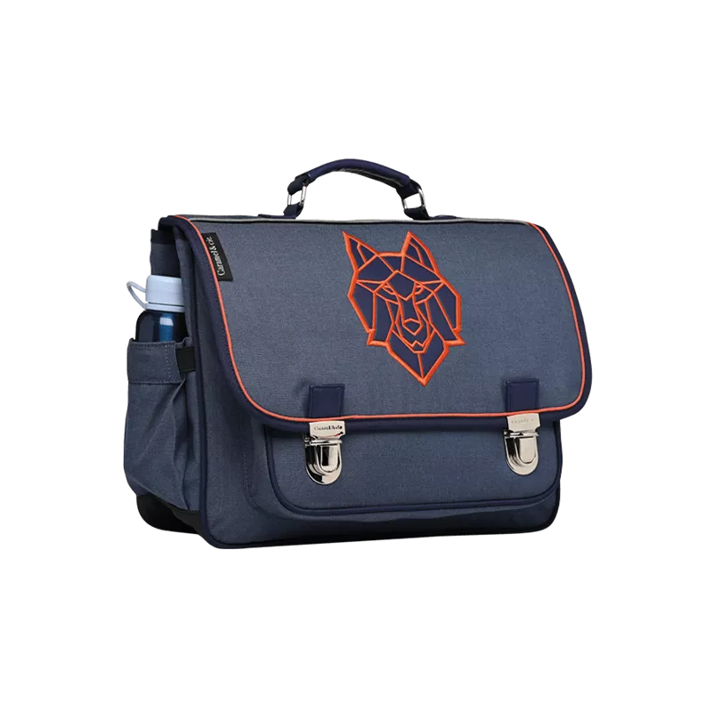 Caramel & Cie Cartable/Cartable Loup Bleu Bleu