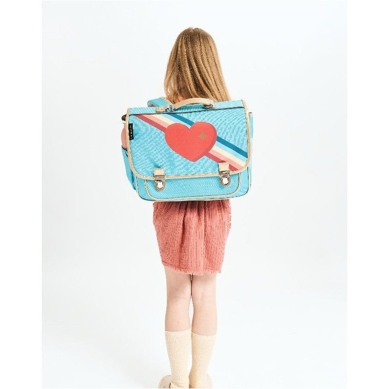 Caramel &amp; Cie Cartable/Cartable Rainbow Love Medium - Bleu