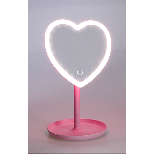 Home & Styling Spiegel met verlichting - Hartje - Roze