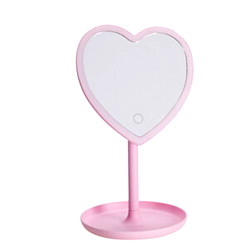 Home & Styling Spiegel met verlichting - Hartje - Roze