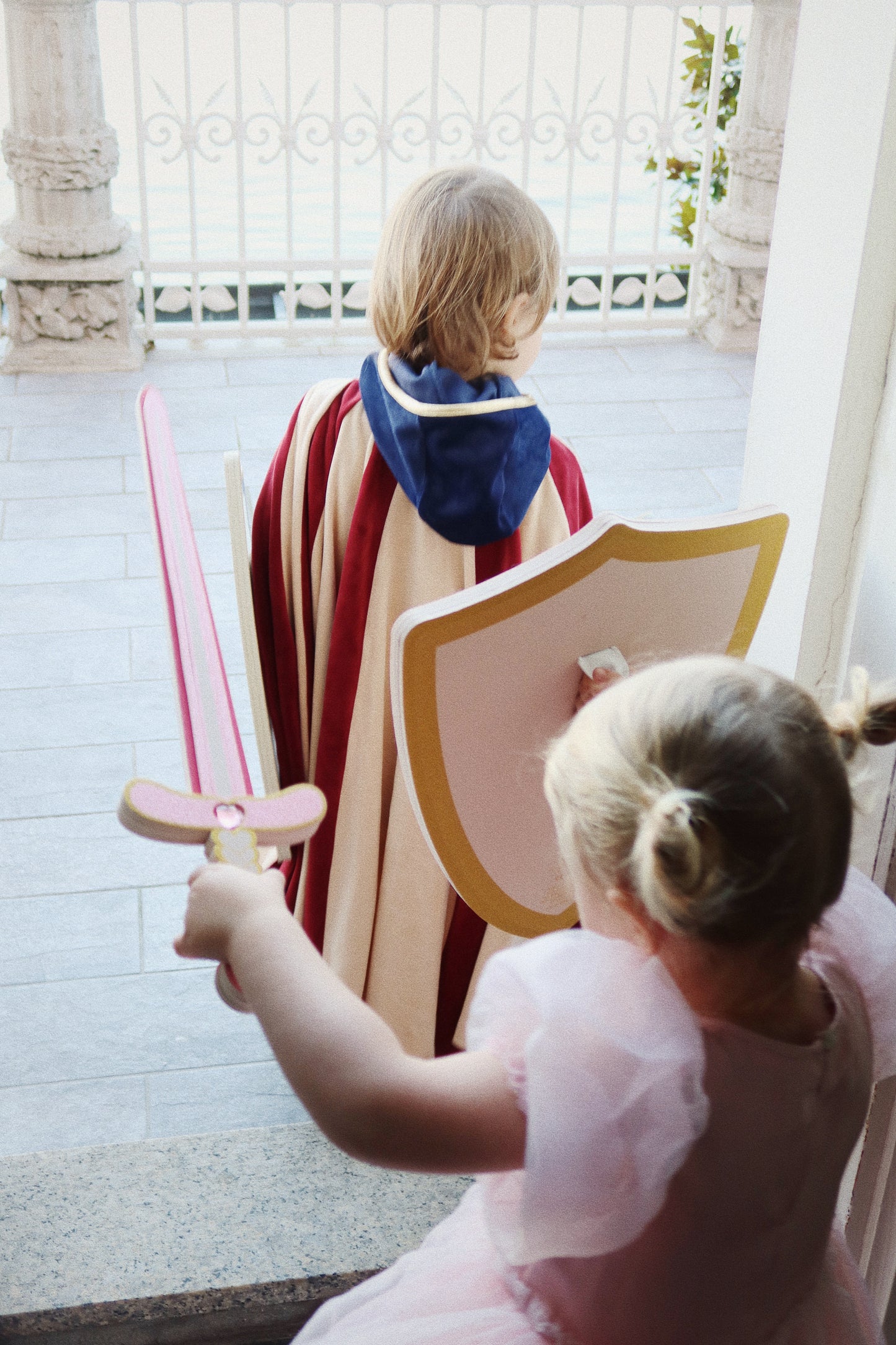 Konges Sløjd Verkleedkledij Princes - Zwaard en schild - Pink glitter