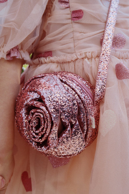 Konges Sløjd Rose Schoudertasje met glitter - Glitter Rose