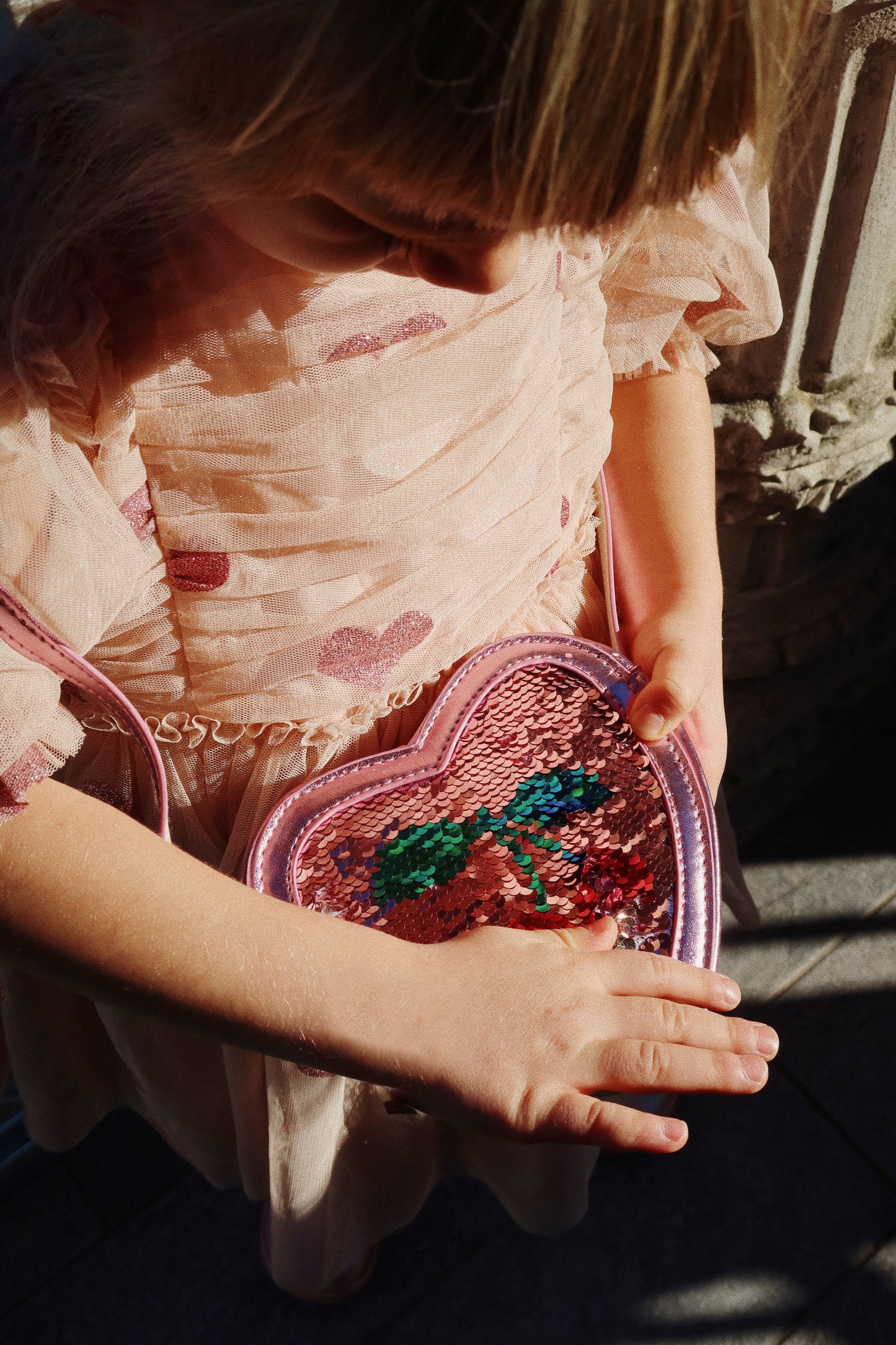 Konges Sløjd Tut Schoudertasje met glitter - Rose