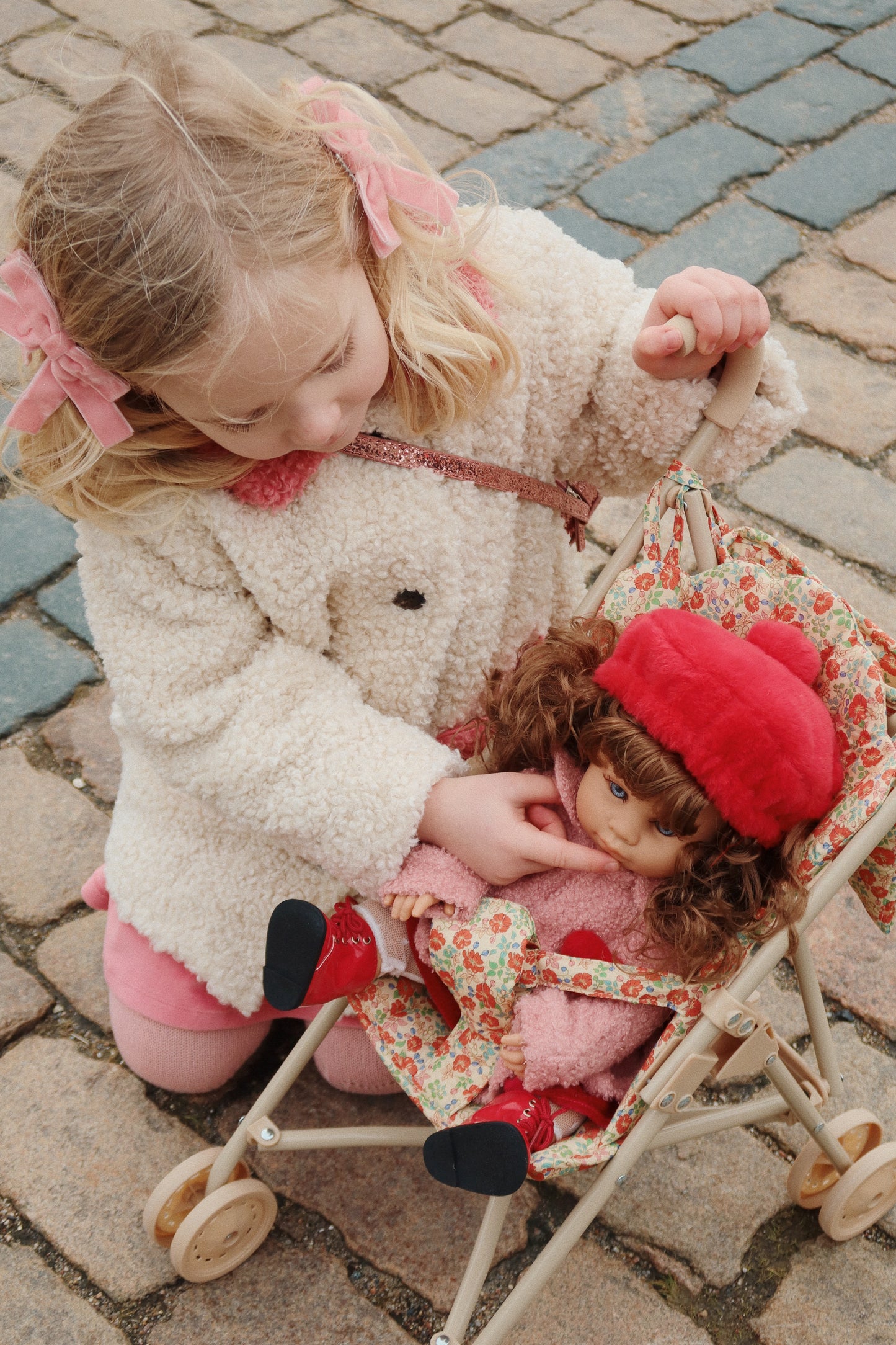 Konges Sløjd Poppenwagen/Doll Stroller/Buggy - Fleur Decor