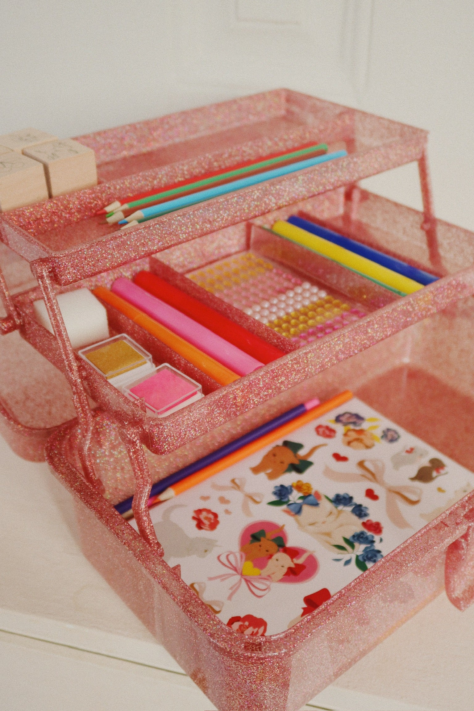 Konges Sløjd Creative Art Caddy - Creatieve Gereedschapskist - Glitter Rose