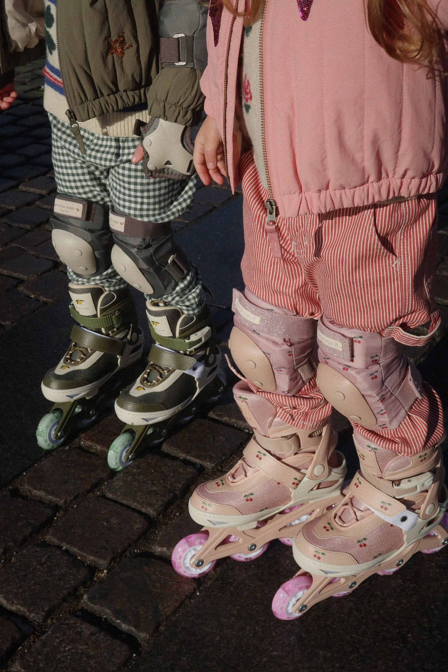 Konges Sløjd Light Up Roller Skates with illuminated wheels - Cherry Blush