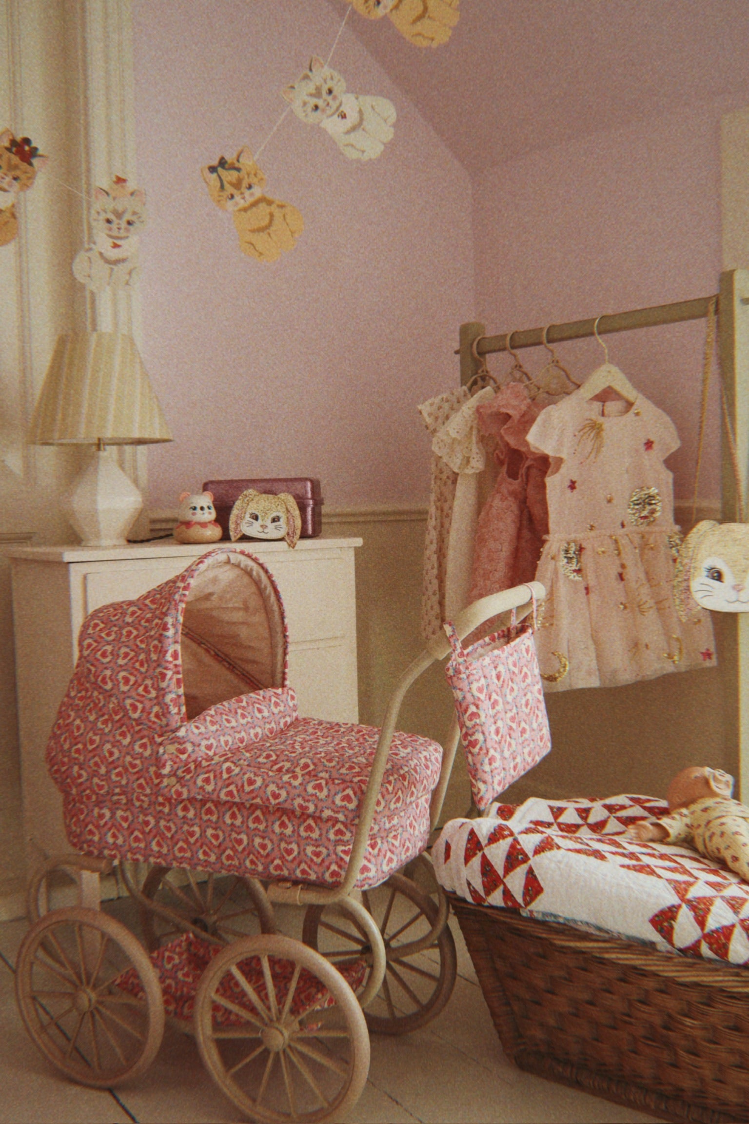 Konges Sløjd Minnie Poppagen/Doll Pram - Foldable - Cherry Blush