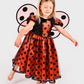 Déguisement Den Goda Fen Coccinelle - Robe, ailes et bandeau - 110-116cm - 4-6 ans - Rouge/Noir