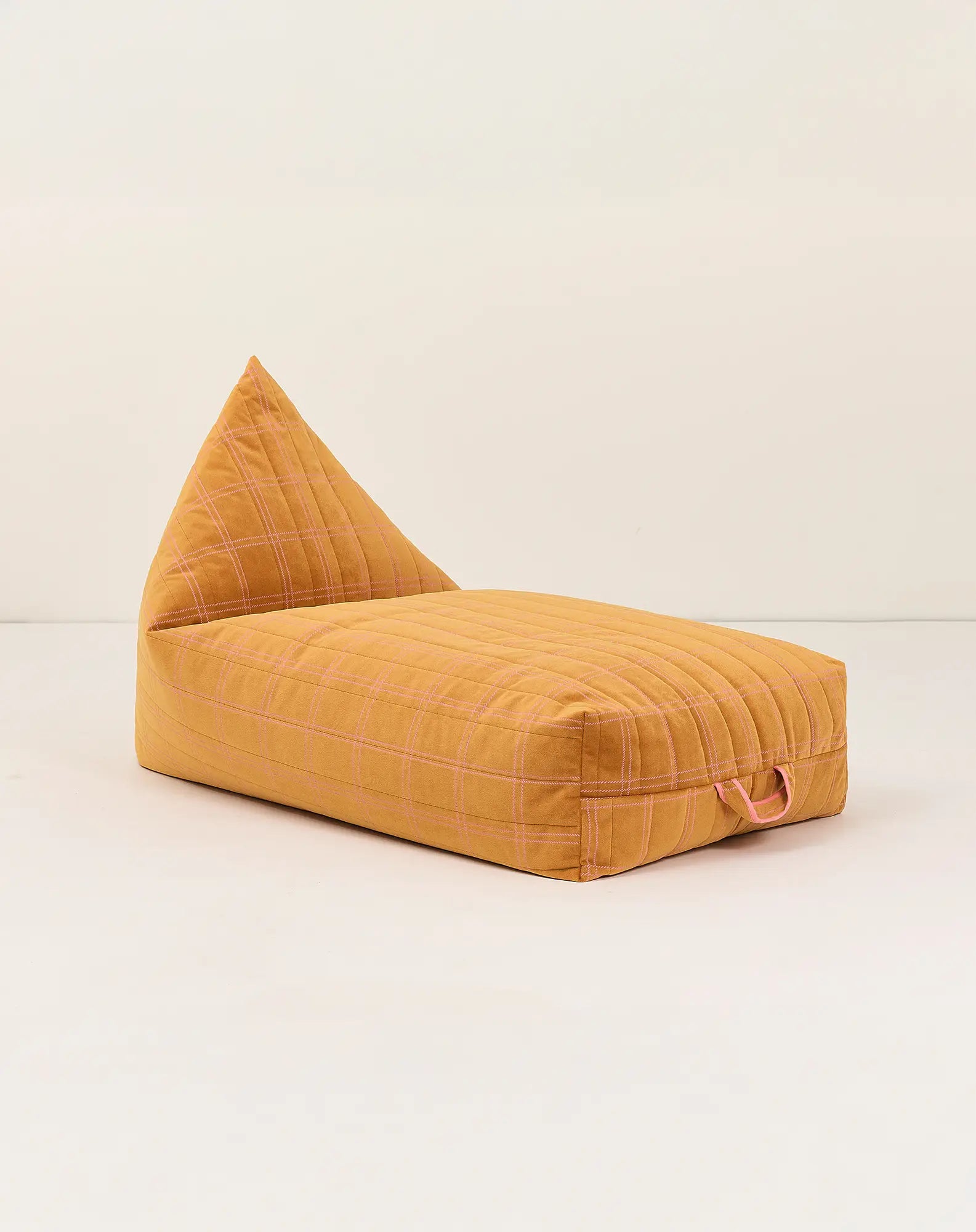 Nobodinoz Oasis Kids Zitzak - 60x109x60cm - Ochre Pink Windowpane