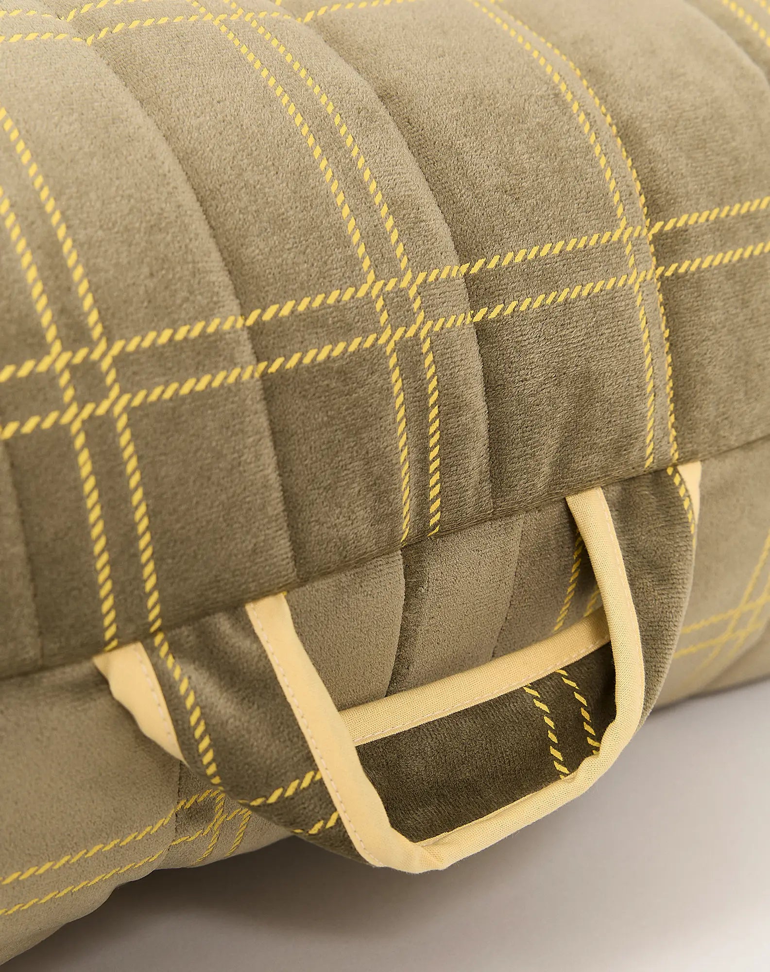 Nobodinoz Oasis Kids Zitzak - 60x109x60cm - Light Green Lemon Windowpane