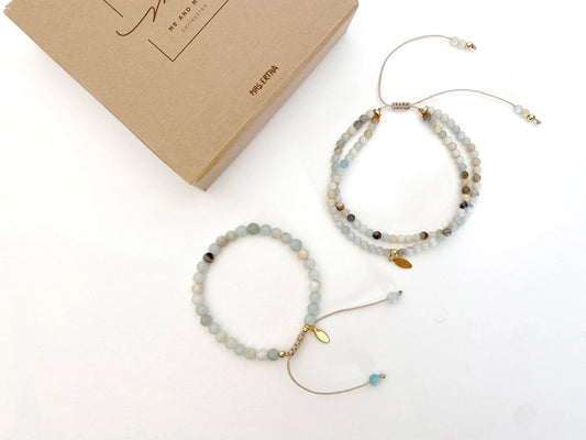 Ensemble bracelet Mme Ertha - Collection Moi &amp; Maman - Amazonite