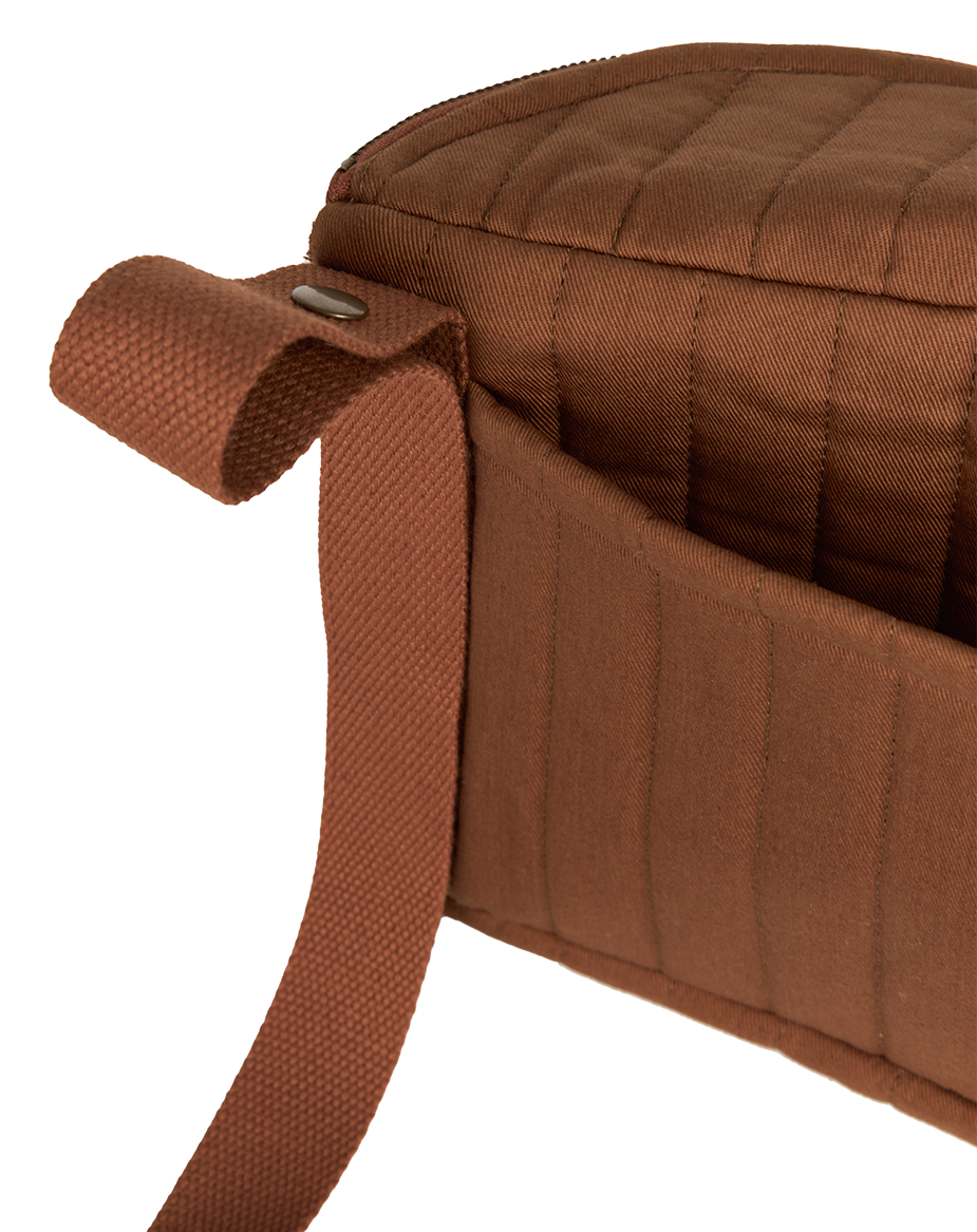 Nobodinoz Hyde Park waterproof diaper bag 32x20x14cm - Brick brown