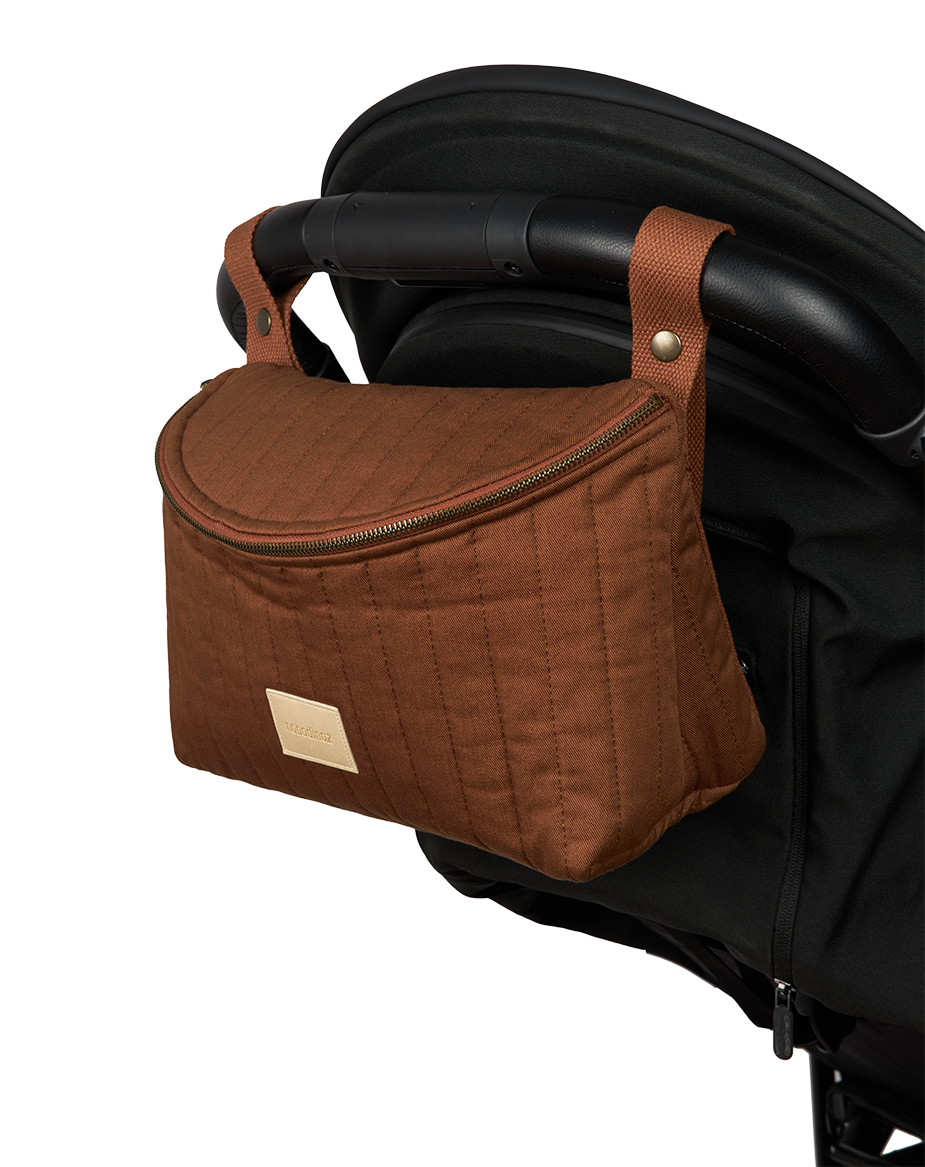 Nobodinoz Hyde Park waterproof diaper bag 32x20x14cm - Brick brown