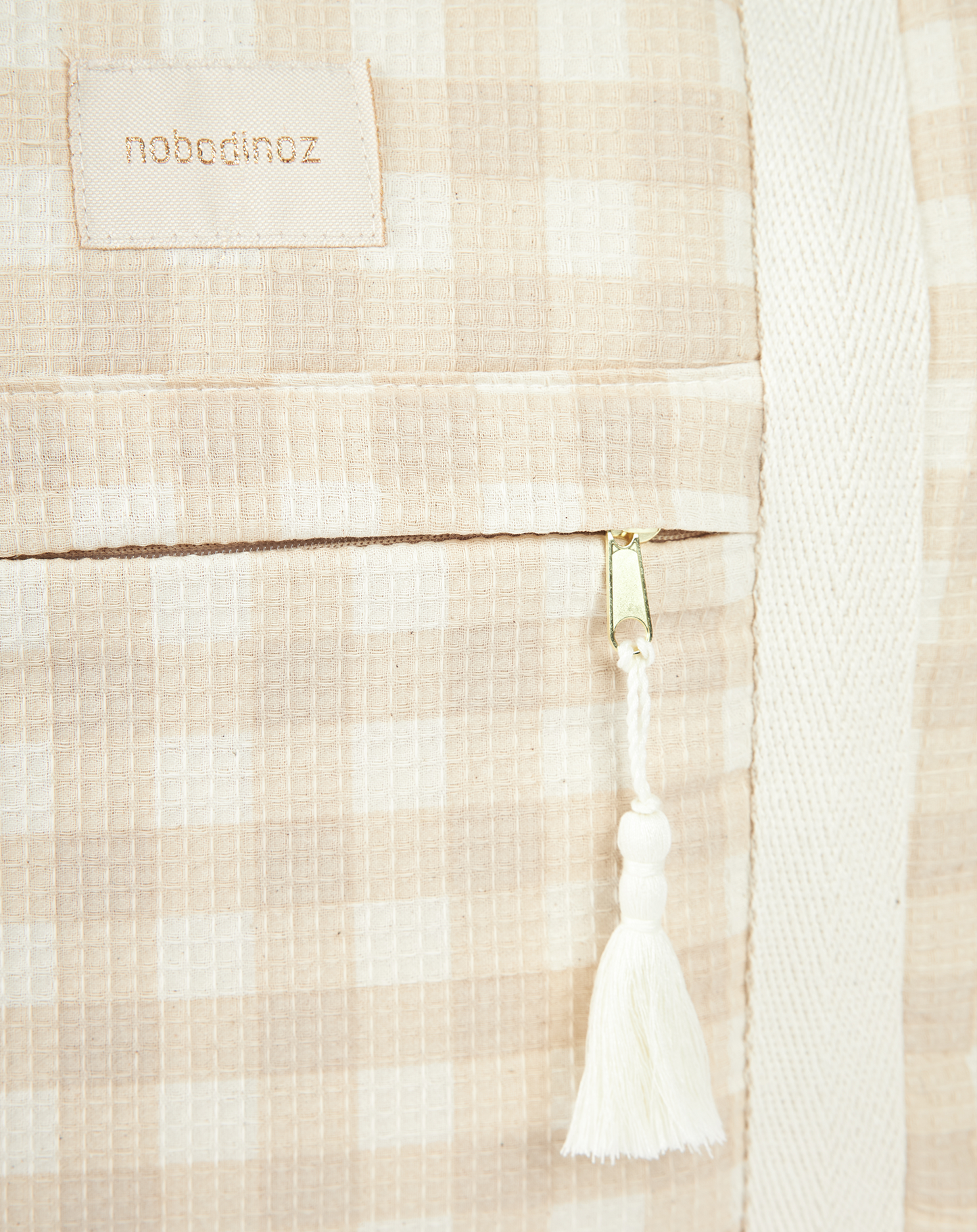 Nobodinoz Opera Luiertas waterproof 29x46x20cm - Ivory checks