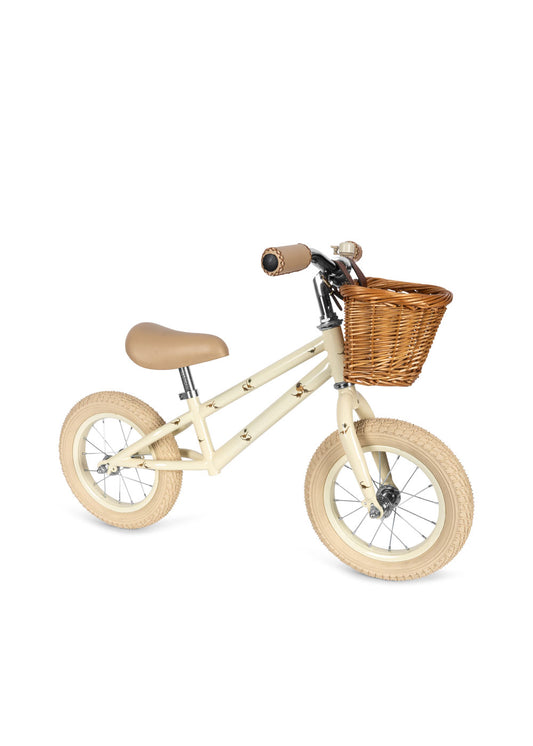 Konges Sløjd Balance bike with bell and wicker basket - Cherry