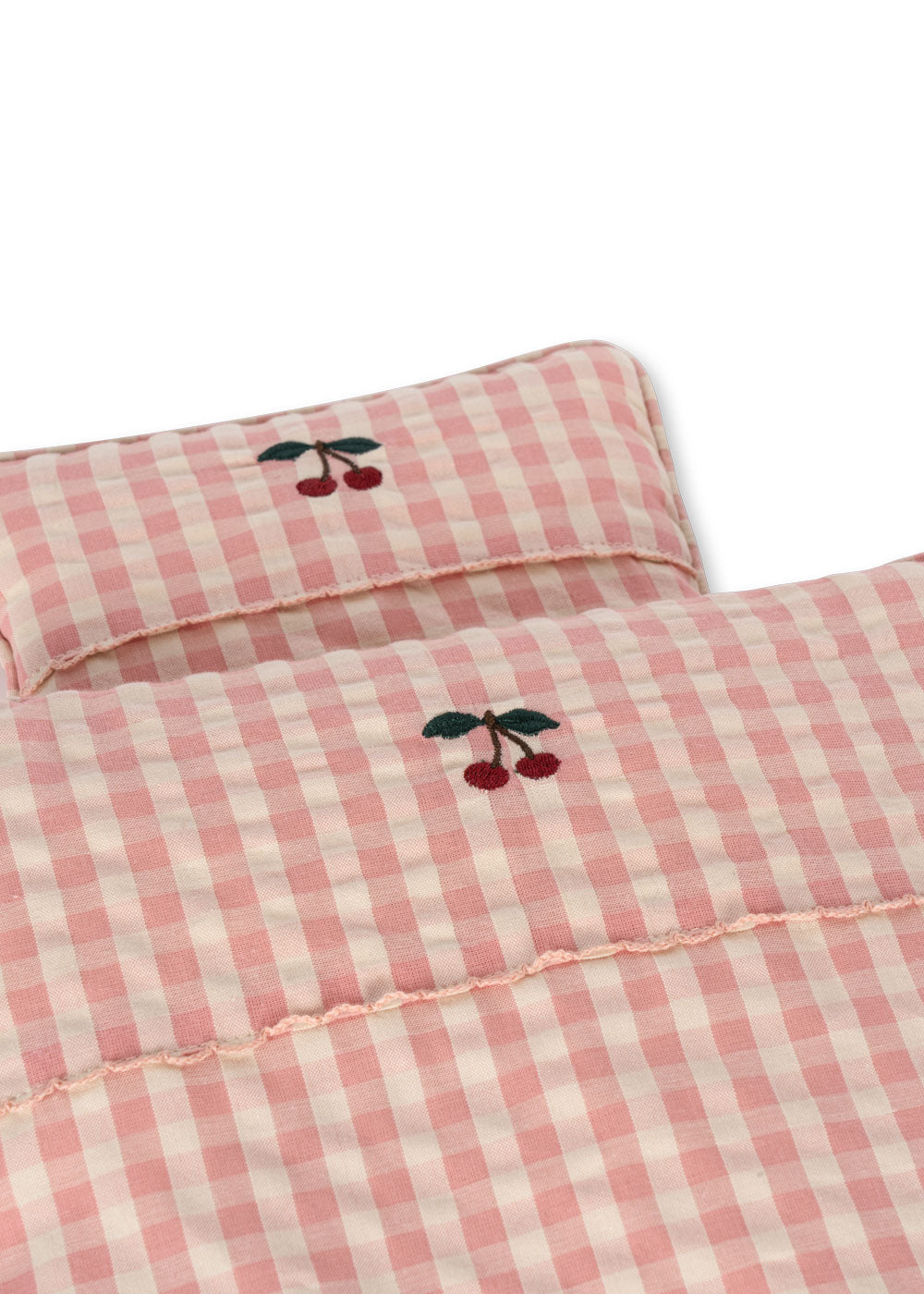 Konges Sløjd Doll bedding/Poppen beddengoed - Powder Pink Check