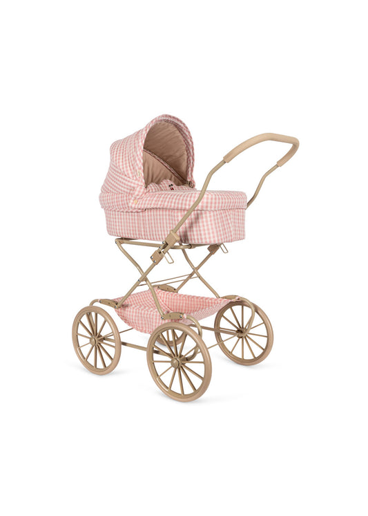 Konges Sløjd Poppenwagen/Doll Pram Vintage - Opvouwbaar - Powder Pink Check