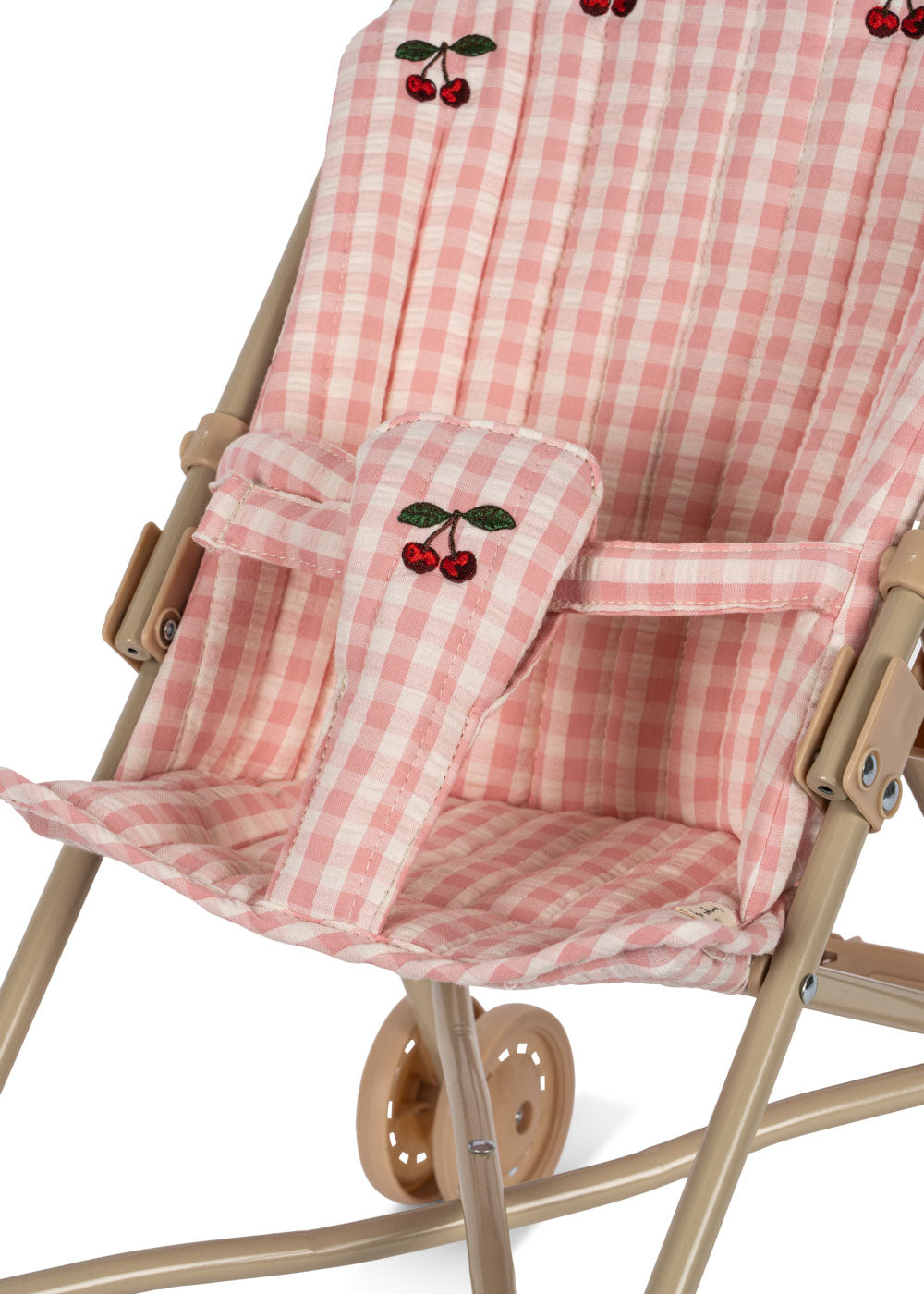 Konges Sløjd Poppenwagen/Doll Stroller/Buggy - Powder Pink Check