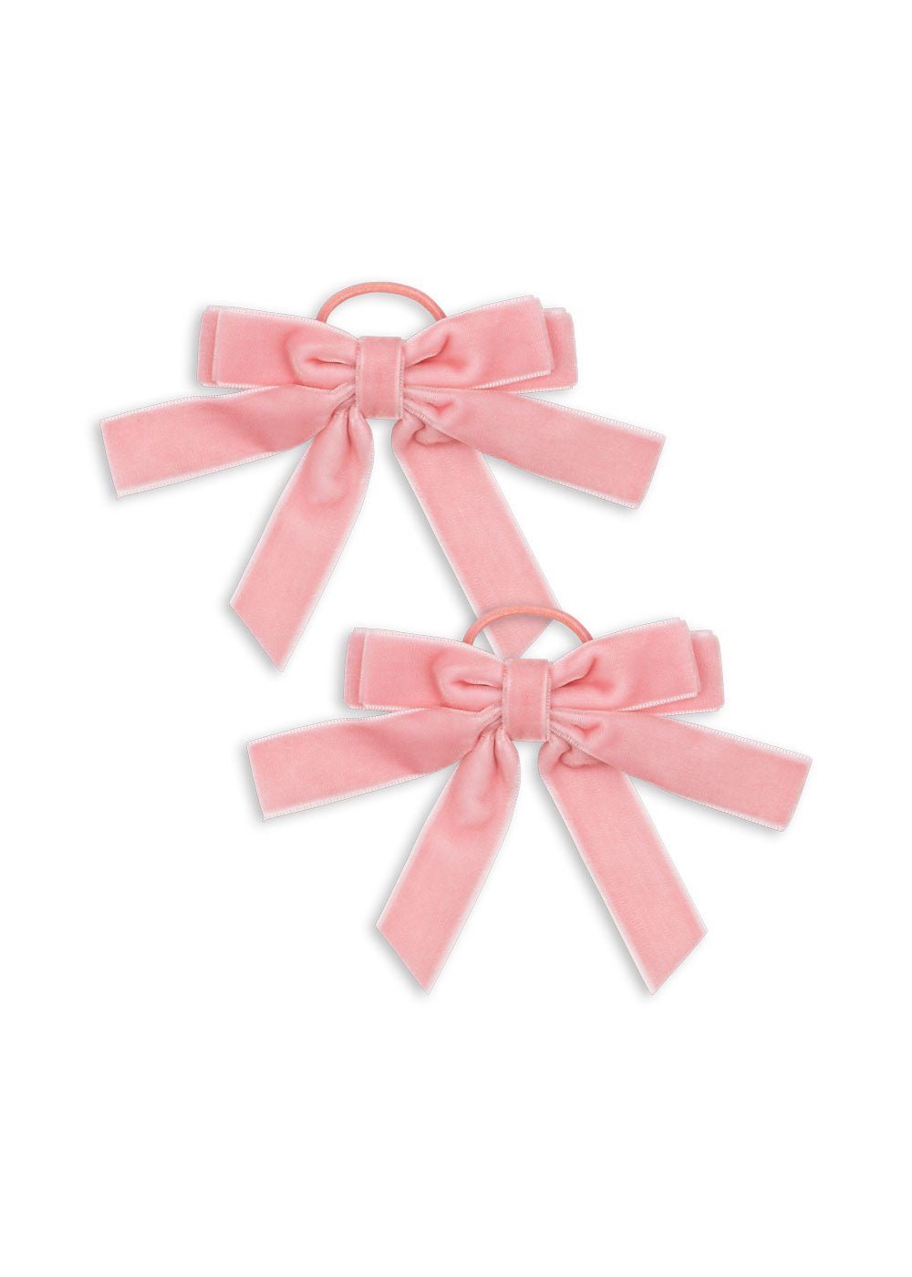 Konges Sløjd Velvet Bow Elastieken - Set van 2 stuks - Peony Pink