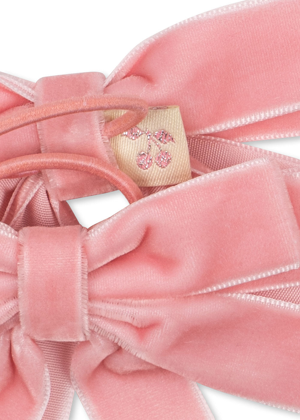 Konges Sløjd Velvet Bow Elastieken - Set van 2 stuks - Peony Pink