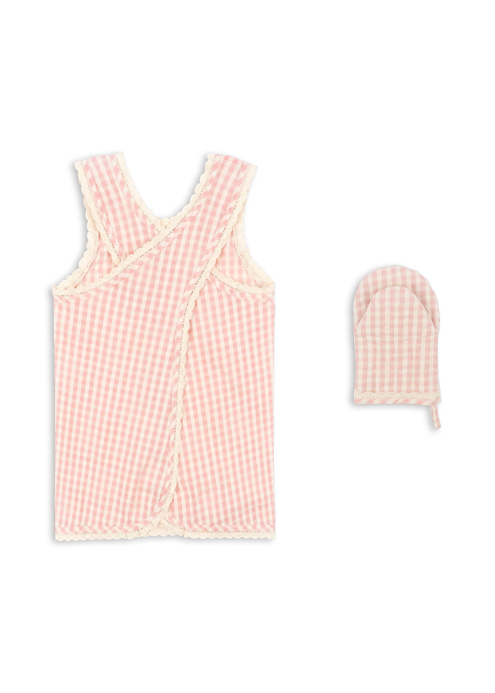 Konges Sløjd Keukenschort met handschoen voor kinderen/Apron set - One size - Cherry Check