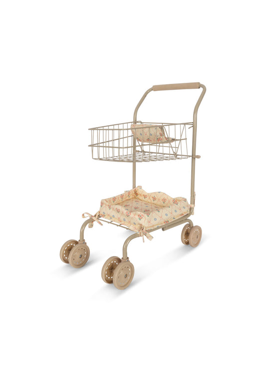 Konges Sløjd Supermarkt winkelwagen / shopping trolley - Met poppenzitje - Fleur Decor