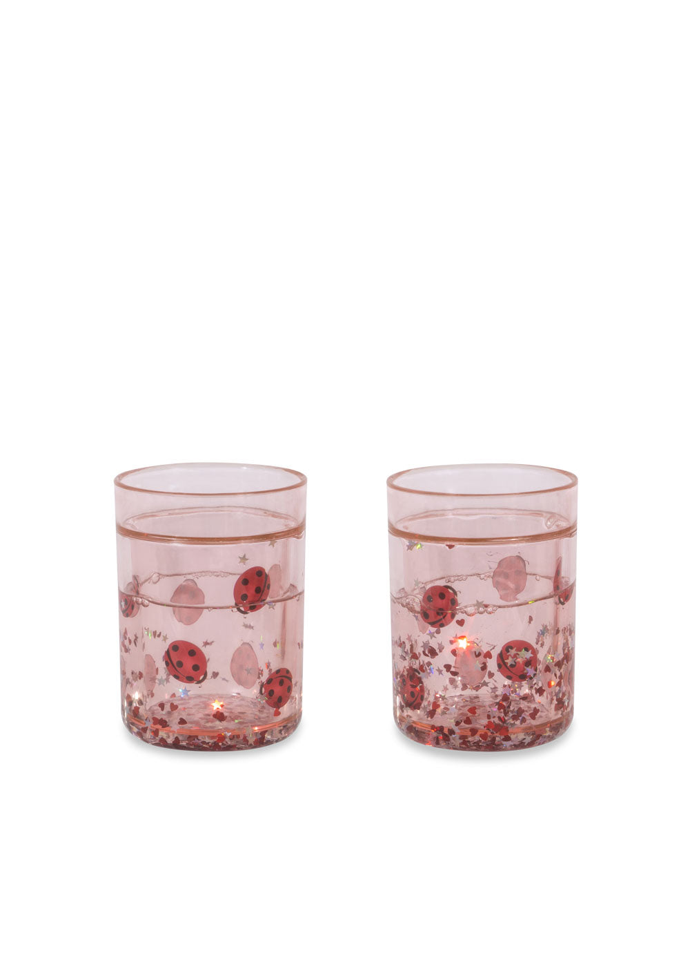 Konges Sløjd 2 Pack Glitter Bekers - 2 stuks - Ladybug