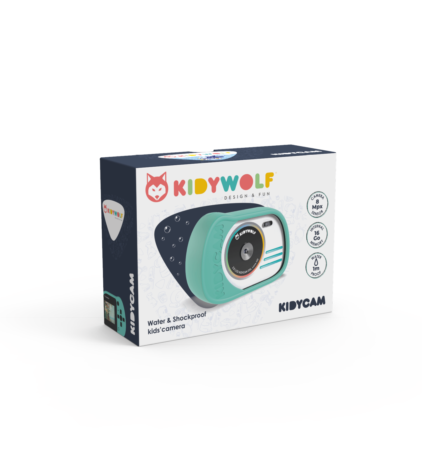 Kidywolf Appareil photo numérique pour enfants - Cyan