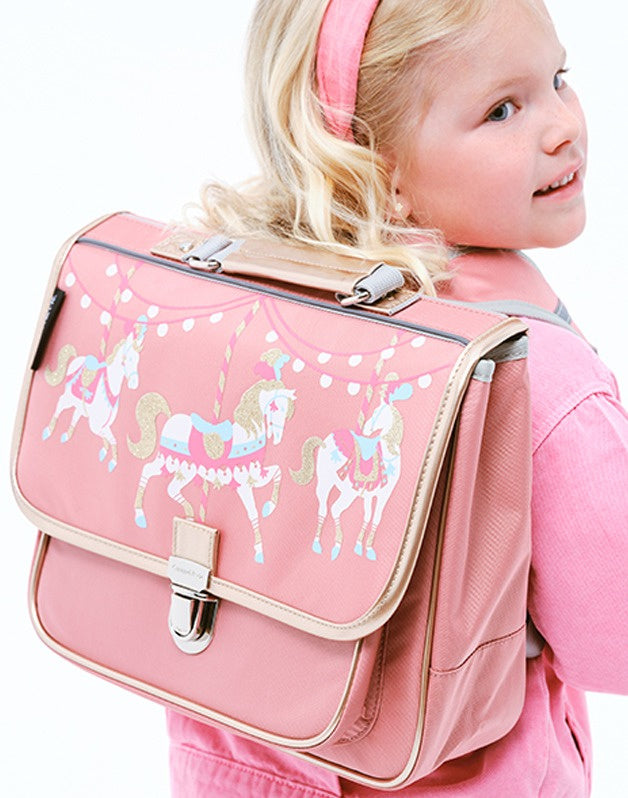 Caramel Cie Kleuterboekentas roze carousel Schooltas Boekentas